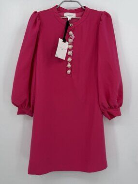 Pomander Place by Tuckernuck Cerise Pink Samantha Mini Dress size L Long Sleeve
